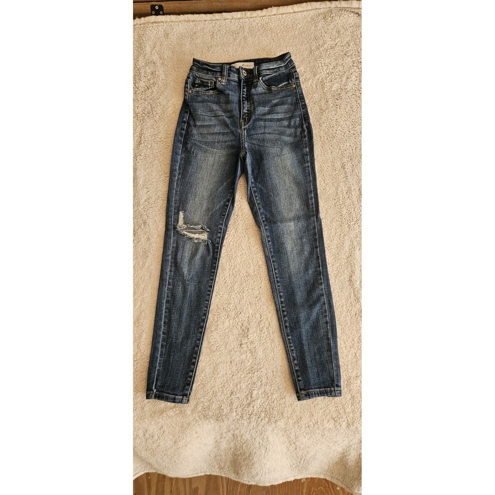 KanCan High-Rise Skinny Distressed Jeans Blue Stretch Slim 5-Pocket Women's